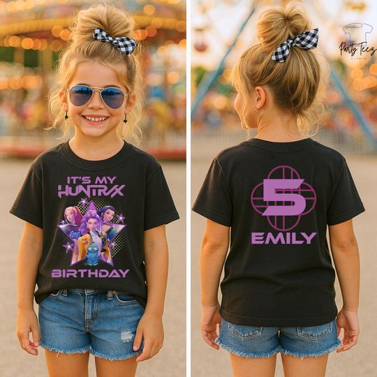 Custom Huntrix Birthday Girl Shirt, Custom It's My Huntrix Birthday Shirt, Personalized Kpop Anime Birthday Tee, Huntrix Youth Shirt, Kpop