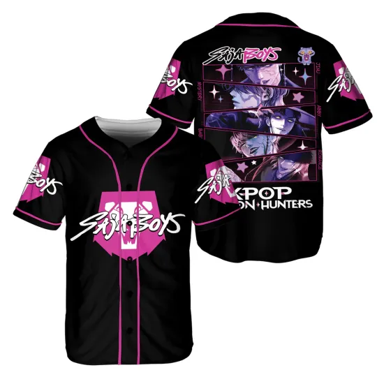 Discover HOT NEW saja boys KPop Demon Hunters BASEBALL shirt All sizes XB741
