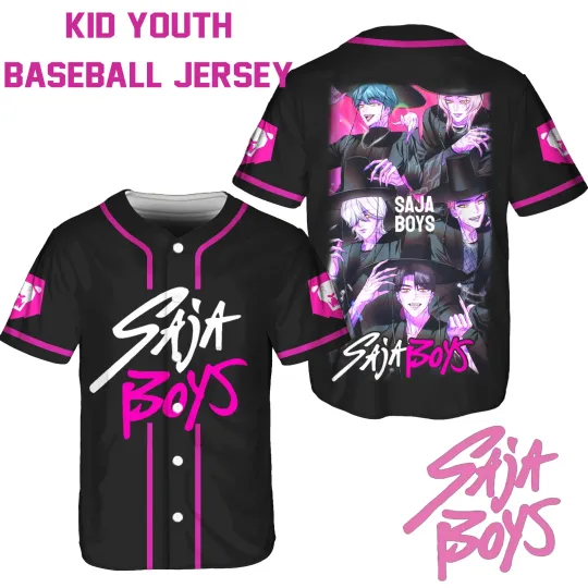 Discover saja boys KPop Demon Hunters BASEBALL SHIRT for KIDS YOUTH XB740