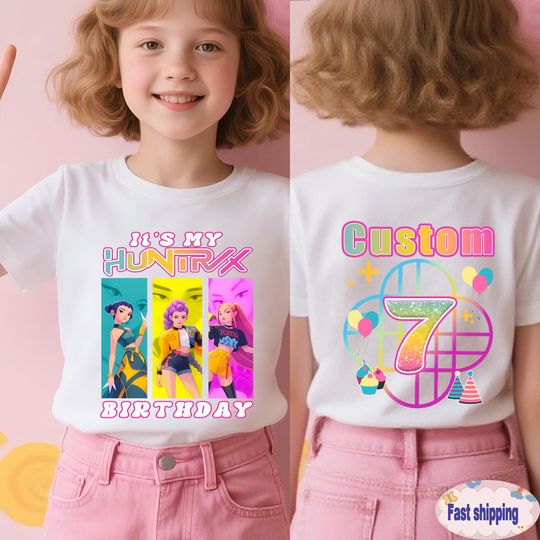 Discover Custom It's My Huntrix Birthday Shirt,Custom Huntrix Birthday Girl Shirt,Personalized Kpop Demon Hunter Birthday Tee,Gift for Huntrix fan