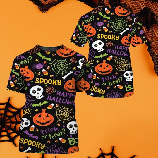 Discover Spooky Halloween Typography T-Shirt