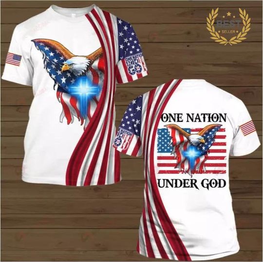 One Nation Under God Knight Christian Summer 3D T-Shirt Father’s Day Gift