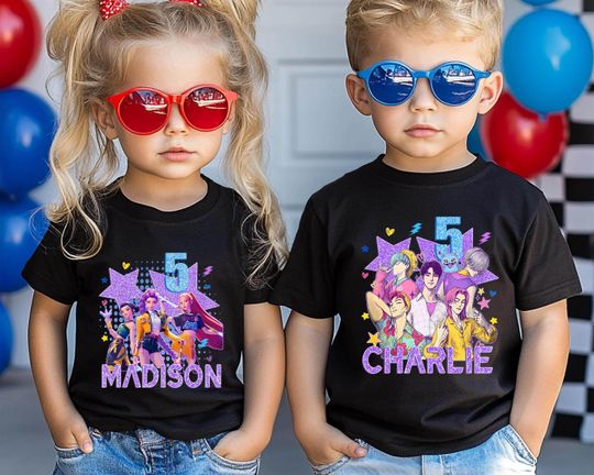 Discover Custom Kpop Saja Boys Birthday Shirt, Huntrix Birthday Girl Shirt, Demon Hunter Birthday Tee, Back to School, Birthday Gift for Kid