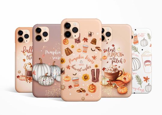 Autumn Pumpkin Quote Phone Case iPhone 17 16e 16 15 14 13 12 11 Samsung Galaxy S25 S24 S23 S22 Google Pixel 9 case pumpkin spice fall gift