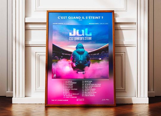 Discover Album Poster It's When It Goes Out JUL | Poster JUL Album | Rap Poster | Album Wall Art Poster | Music Album Poster | French Rap Poster
