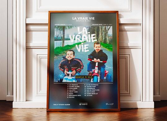 Album Poster La Vraie Vie Bigflo Oli | Poster Bigflo Oli | Rapper Poster | Album Wall Art Poster | Music Album Poster | French Rap Poster