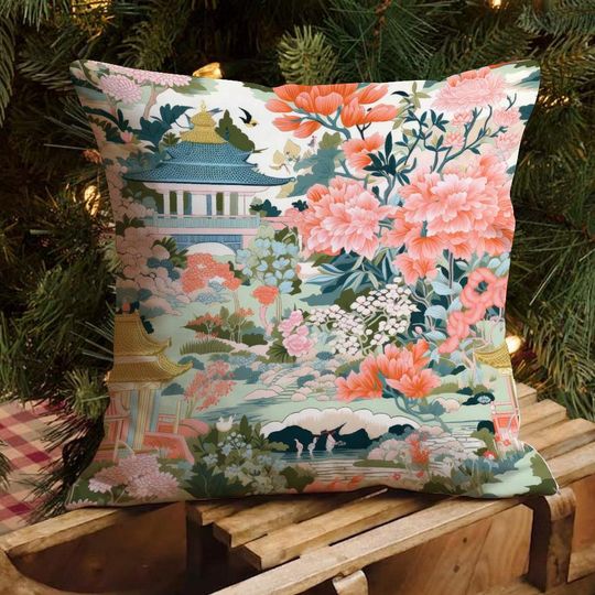Discover Chinoiserie Pillow Cover - French Country Art Throw Pillow for Sofa or Bed