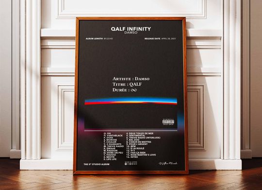 Discover Album Poster Qalf Infinity Damso | Poster Damso Album | Rapper Poster | Album Wall Art Poster | Music Album Poster | French Rap Poster