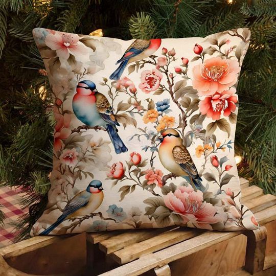 Chinoiserie Pillow Cover, French Country Cushion Cover, Outdoor Throw Pillow, Sofa Decor