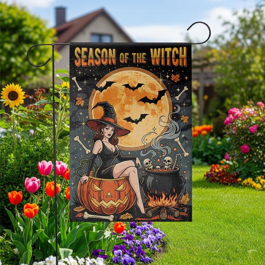 Discover Halloween Witch Garden Flag: Spooky Outdoor Yard Decor