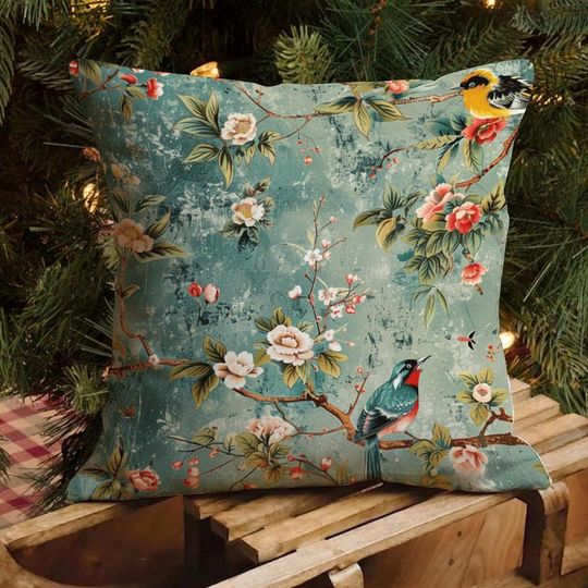 Discover Chinoiserie Throw Pillow Cover, French Country Cushion Cover