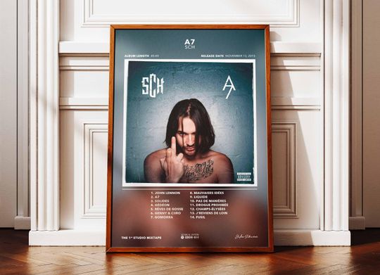 Discover Album Poster A7 SCH | Poster SCH Album | Rapper Poster | Album Wall Art Poster | Music Album Poster | Poster French Rap