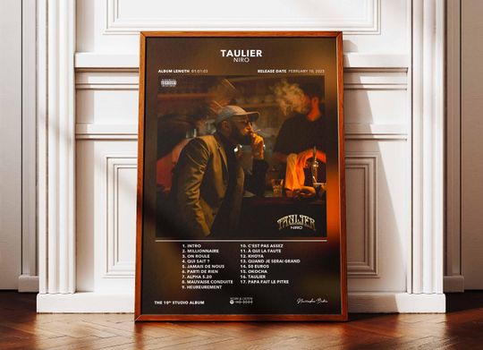 Album Poster Taulier Niro | Poster Niro Album | Rap Album Poster | Album Wall Art Poster | Music Album Poster | French Rap Poster