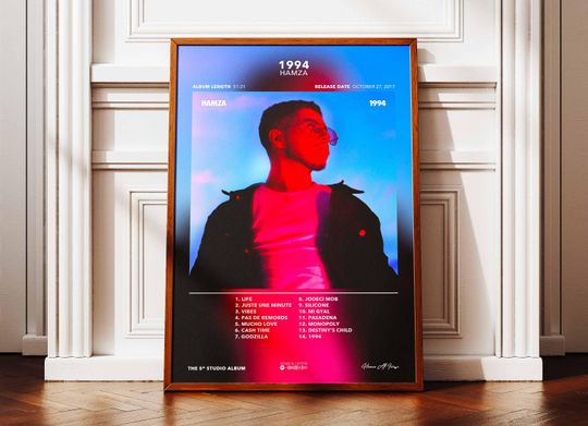 Discover Album Poster 1994 Hamza | Poster Hamza Album | Rapper Poster | Album Wall Art Poster | Music Album Poster | French Rap Poster