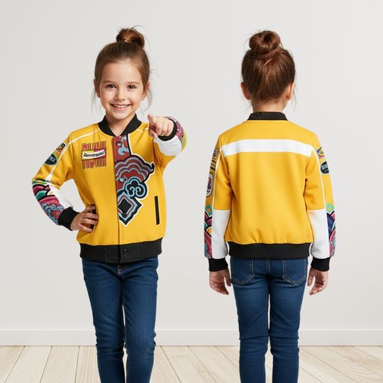 Discover Custome Name Rumi Huntrix Baseball Jacket, Halloween Kpop Demon Hunters Cosplay Jacket, Huntrix Youth Baseball Jacket, Kpop Movie Outfit