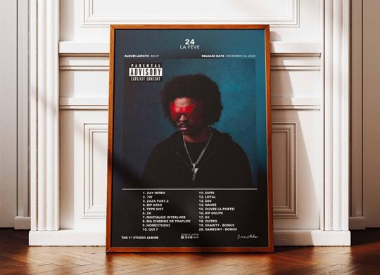 Discover Album Poster 24 La Fve | Poster La Fve Album | Rapper Poster | Album Wall Art Poster | Music Album Poster | French Rap Poster