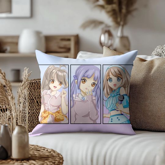 Discover Anime Manga Girls Square Pillow, Cute Cosplay, Kawaii Manga Characters