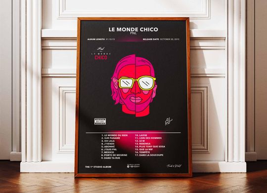 Discover Album Poster Le Monde Chico PNL | Poster PNL Album | Rapper Poster | Album Wall Art Poster | Music Album Poster | French Rap Poster
