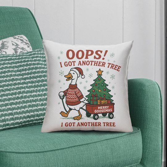 Discover Funny Christmas Goose Throw Pillow - Merry Goosemas Holiday Decor