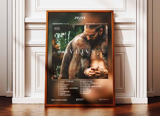 Discover Album Poster JVLIVS SCH | Poster SCH Album | Rapper Poster | Album Wall Art Poster | Music Album Poster | Poster French Rap