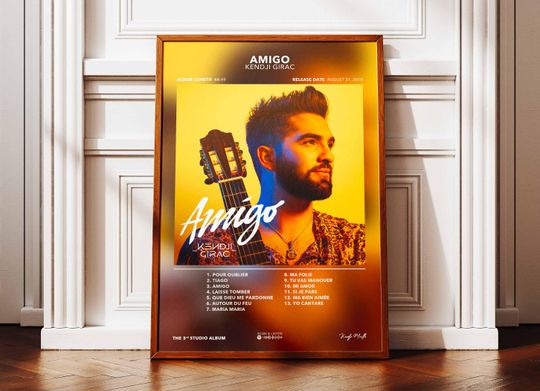 Discover Album Poster Amigo Kendji Girac | Poster Amigo Album | Rapper Poster | Album Wall Art Poster | Music Album Poster | French Rap Poster