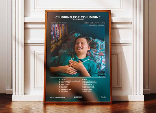 Discover Album Poster Clubbing For Columbine | Poster Columbine Album | Rap Poster | Album Wall Art Poster | Music Album Poster | Poster Album Rap