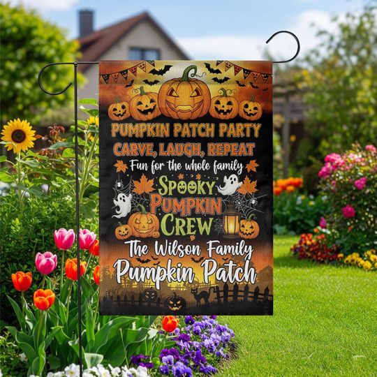 Discover Personalized Pumpkin Patch Garden Flag: Fall Halloween Decor