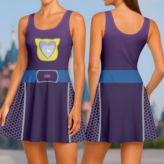 Discover Sparks SuperKitties Skater Dress, Disney Cartoon Halloween Costume for Women