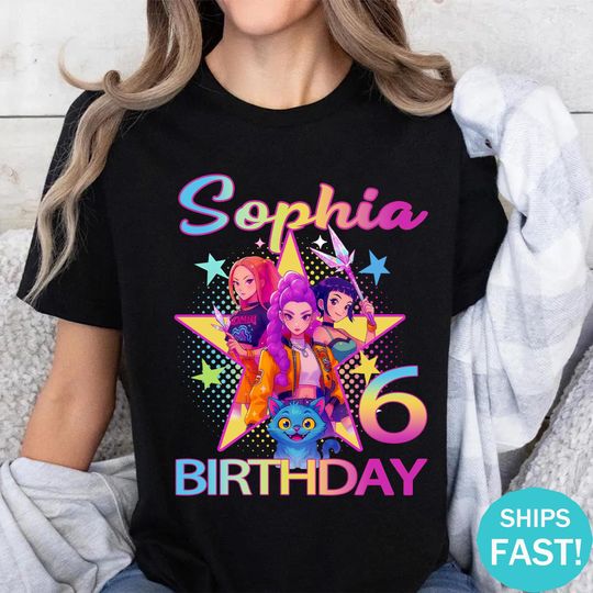 Custom Huntrix Birthday Shirt,Kpop Demon Hunters Shirt,Demon Hunter Merch,Huntrix Fan Gift,Huntrix Kids Shirt,Derpy Tiger Shirt,Kpop Movie