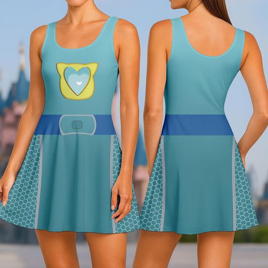 Discover Bitsy SuperKitties Skater Dress, Bitsy Costume Dress, Disney Cartoon Women Dress, Halloween Cosplay Outfit, Halloween Gift For Her