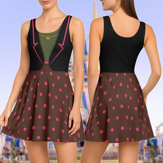 Discover Halloween Dawn Bellwether Cosplay Skater Dress, Disney Zootopia Animal Kingdom Running Dress for Women