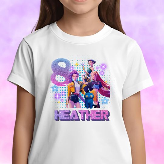 Discover Custom Huntrix Birthday Girl Shirt,Personalized Kpop Demon Hunter Birthday Tee,Gift for Huntrix Fan,Huntrix T-Shirt,Mira Rumi Zoey Shirt