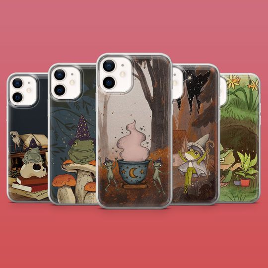Witch Frog Phone Case Halloween Toad Phone Cover for iPhone 17Air, 16E, 15, 14, Samsung S25, S24FE, A56, A15, Pixel 10, 9A, 9Pro XL, 8A, 7A