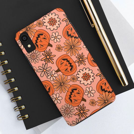 Discover Groovy Pumpkin Phone Case for iPhone & Samsung Durable Shock Absorbing UV Protection Glossy Cover
