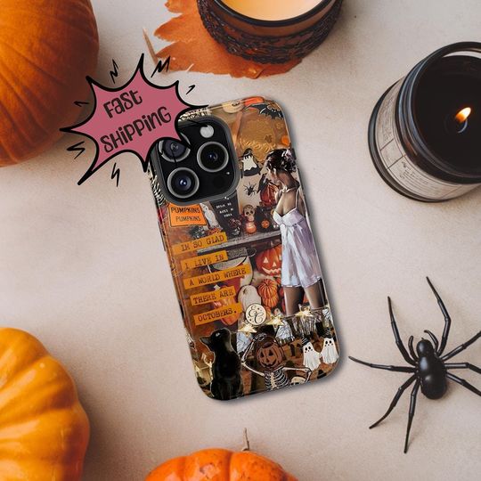Discover Halloween Aesthetic Collage Tough Phone Case, iPhone 8 X 11 12 13 14 15 16 Pro Max Mini, Pixel 5 6 7 8 9 XL, Galaxy S20 S21 S22 S23 S24 S25