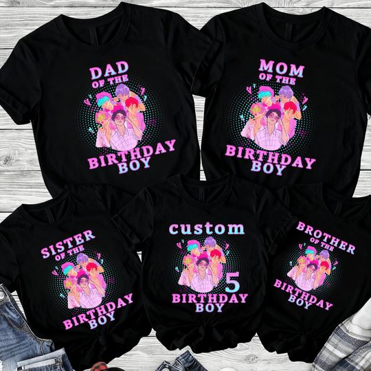 Discover Custom Saja Boys Birthday Girl Shirt,Custom Family Birthday Shirt,Personalized Kpop Demon Hunter Name And Age Tee,Gift for Huntrix Fan