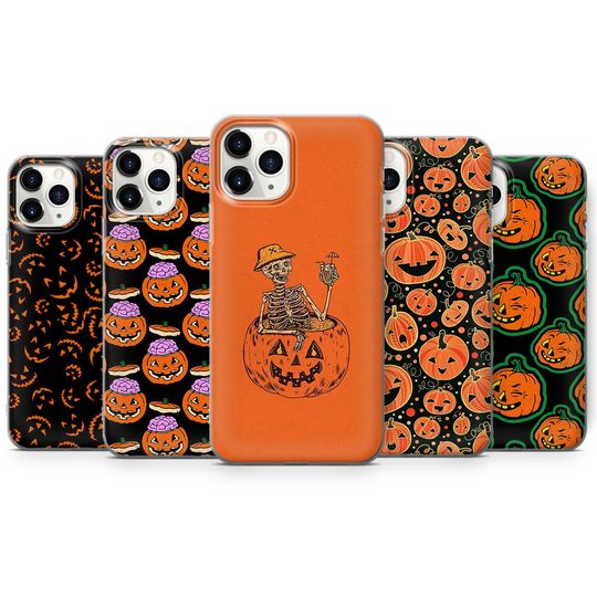 Discover Halloween Phone Case Pumpkin Cover for iPhone 17 Pro Max, 16e, 15, 14, 12 & Samsung S25 Ultra, S24 FE, A56, Pixel 10 XL, 9a, 8