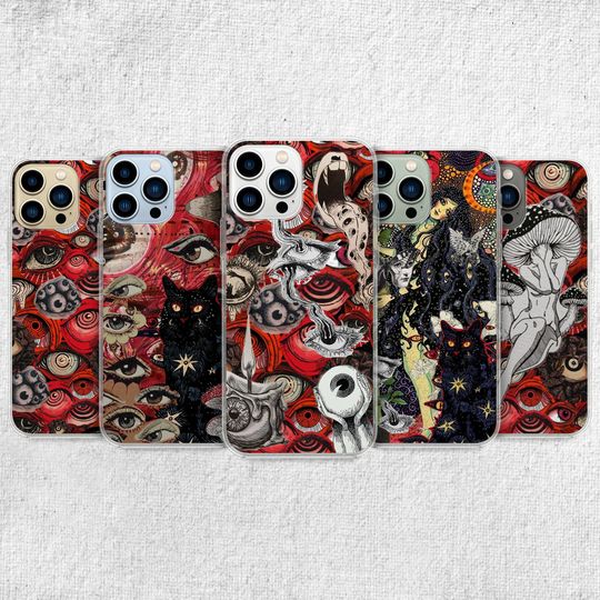 Discover Creepy Eyes Phone Case - Horror Grunge Art Cover for iPhone, Samsung and Google Pixel