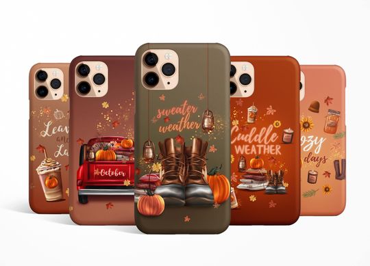 Discover Autumn Pumpkin Quote Phone Case iPhone 17 16e 16 15 14 13 12 Samsung Galaxy S25 S24 S23 MagSafe Pixel 9 pumpkin patch latte pumpkin spice