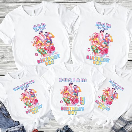 Discover Custom Saja Boys Birthday Girl Shirt,Custom Family Birthday Shirt,Personalized Kpop Demon Hunter Name And Age Tee,Gift for Huntrix Fan