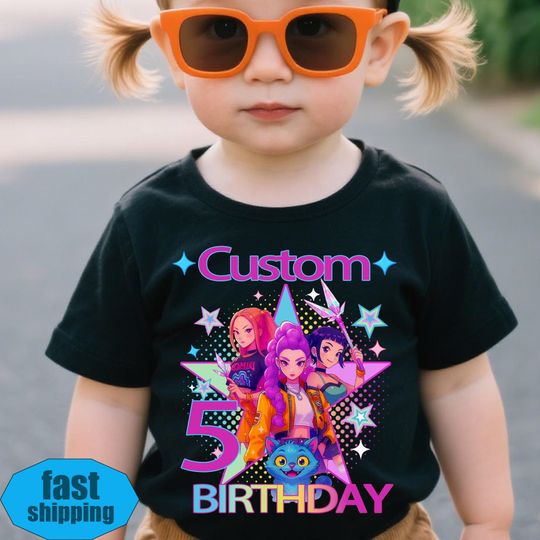 Discover Custom Huntrix Birthday Girl Shirt,Custom It's My Huntrix Birthday Shirt,Personalized Kpop Demon Hunter Birthday Tee,Gift for Huntrix fan