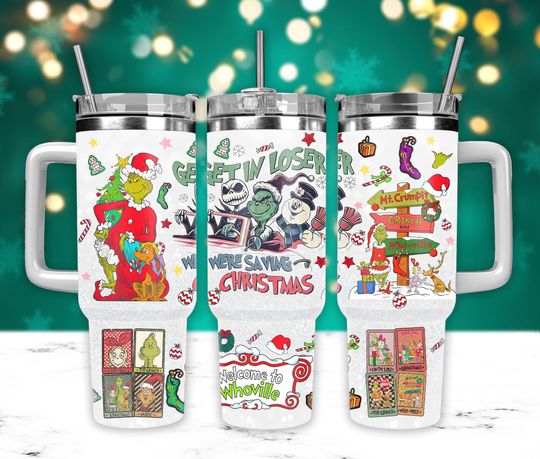 Discover Cartoon Christmas 40oz Tumbler Png, Cartoon Characters 2 pieces 40oz Wrap Png, Cartoon Movies Christmas 40oz Tumbler Png, Sublimation Design