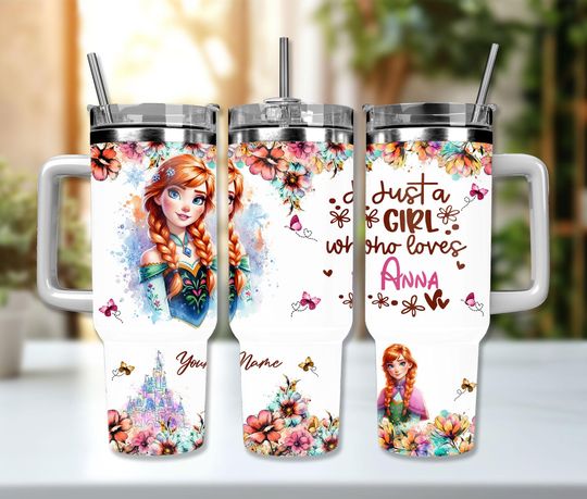 Discover Just A Girl Who Loves Princess 40oz Tumbler, Cartoon 40oz, Cartoon Movies 40oz Tumbler