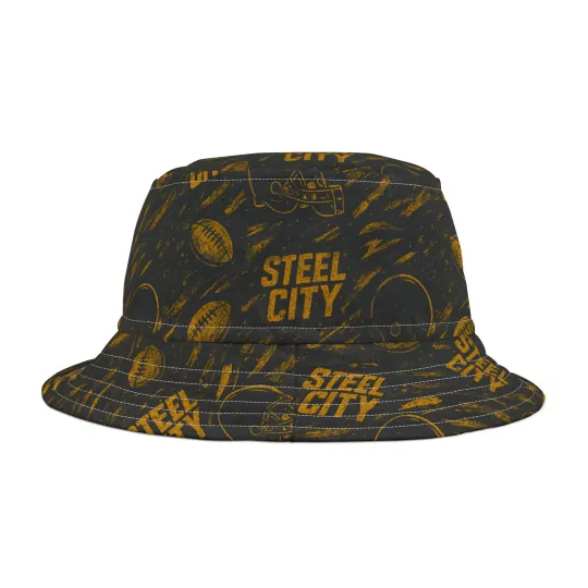 Discover Steel City Bucket Hat, Pittsburgh Steeler Football Hat