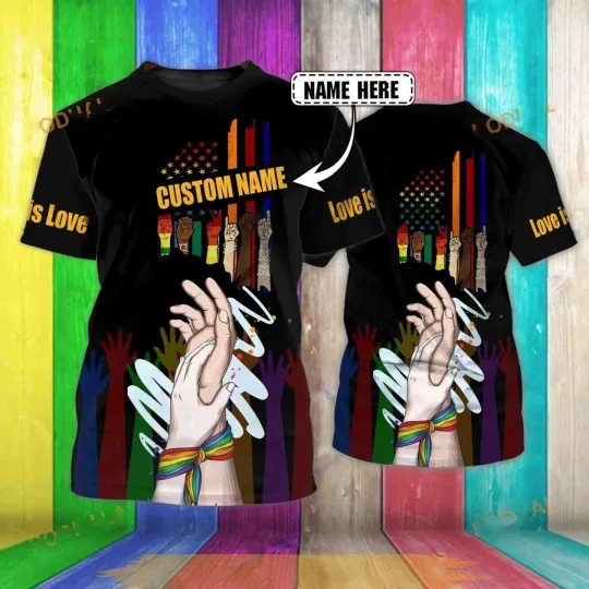 Discover LGBT Gay Pride American Flag Shirt 3D All Over Printed