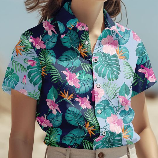 Zoey's Tropical Cosplay Hawaiian Shirt, Kpop Demon Hunters Huntrix Shirt, Halloween Costume Shirt, Gift For Her