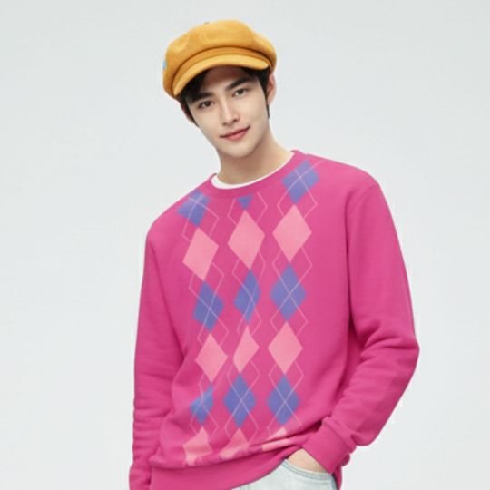 Pink K-Pop Demon Baby 3D Sweater Hoodie, Halloween Argyle Costume