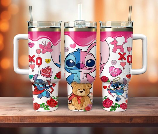 Valentine Cartoon Movies 40oz Tumbler, Happy Valentine's Day 40oz, Cartoon Characters 40oz Tumbler