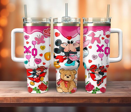 Discover Valentine Cartoon Movies 40oz Tumbler, Happy Valentine's Day 40oz, Cartoon Characters 40oz Tumbler