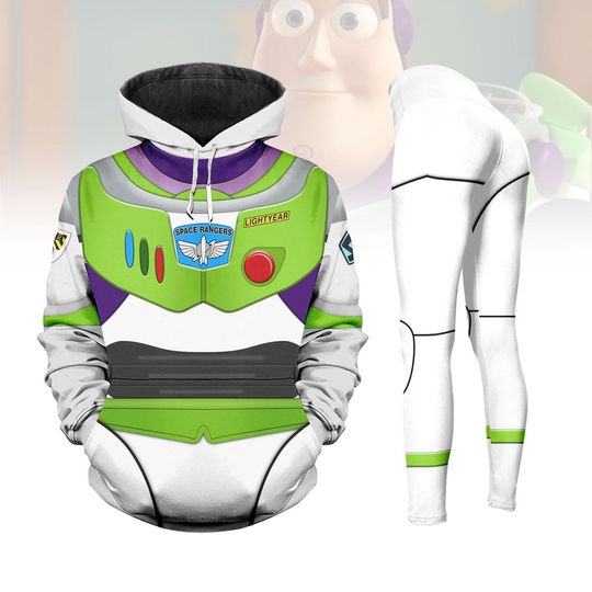 Buzz Lightyear Costume Hoodie/Leggings, Disneybound Space Ranger Cosplay Outfit, Disney Running Shirt, Toy Story Shirt, Gift For Her